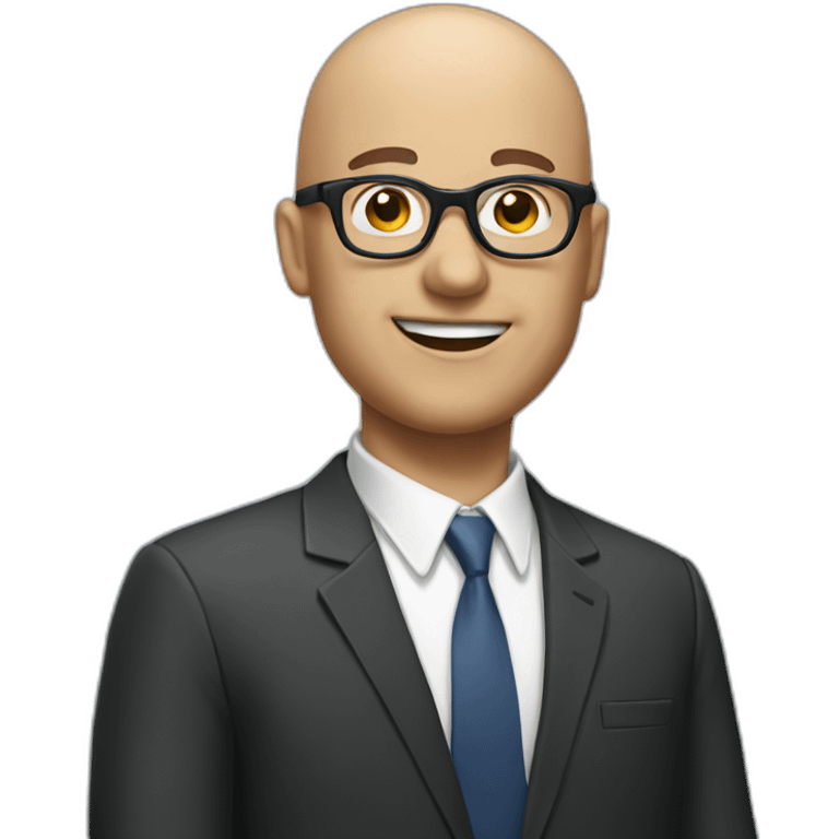 bald man with glasses and microphone emoji