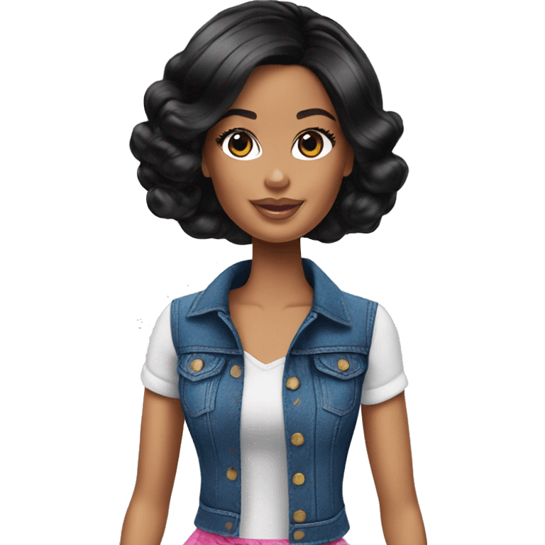 Barbie from Colombia black hair emoji