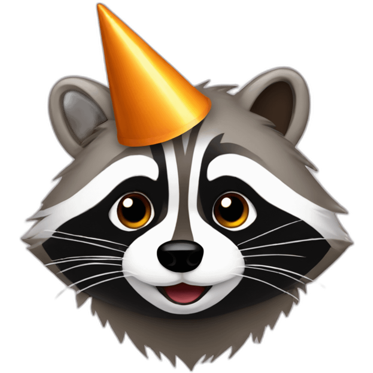 raccoon with party hat emoji