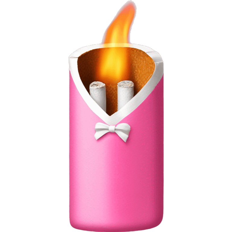 cute pink cigarette with bow emoji