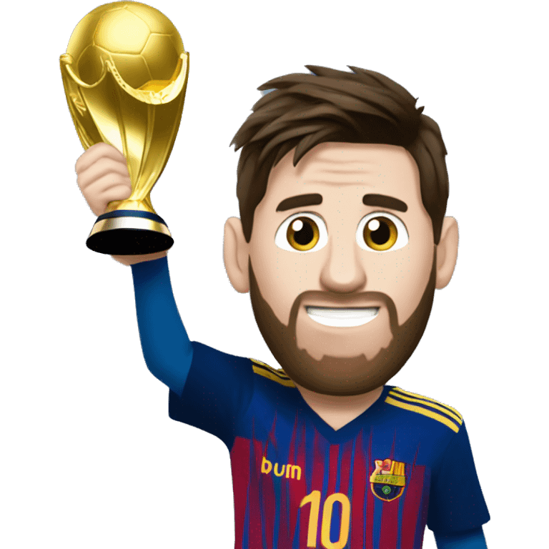 Messi con la copa del mundo emoji