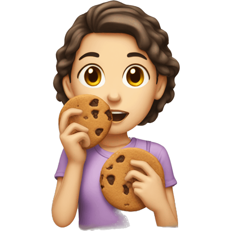 Girl eating a cookie  emoji