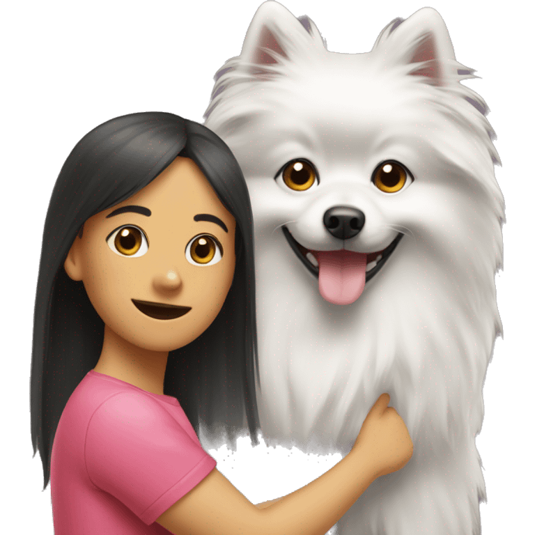 Spitz and girl  emoji