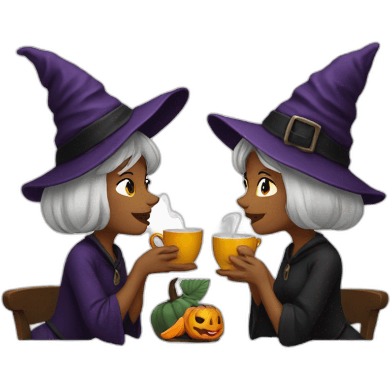 Two Witches drinking tea emoji