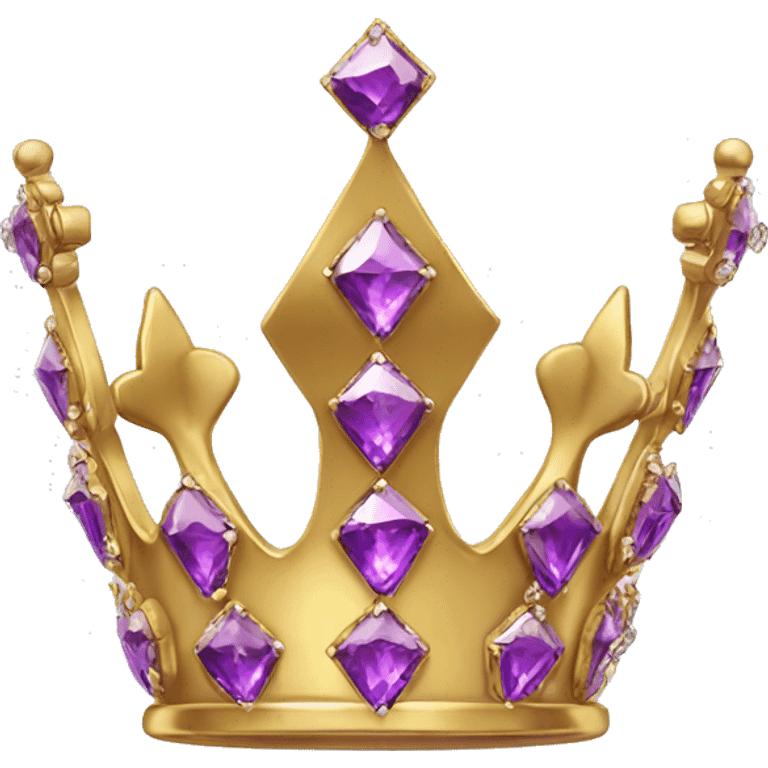 Gold Crown with puple diamonds emoji