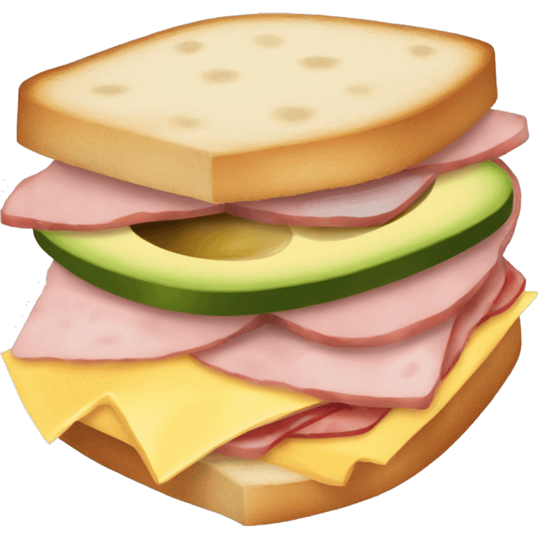 Egg, ham, cheese and avocado sandwich  emoji