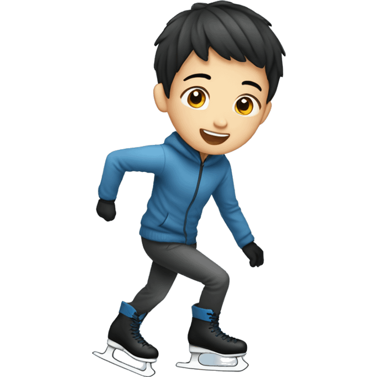 Ice skating boy asian emoji