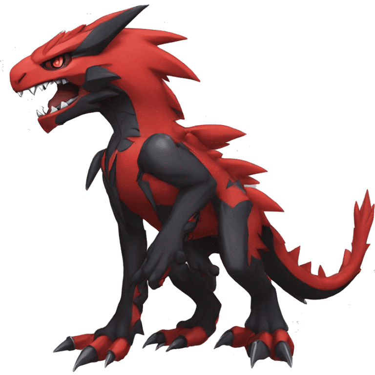  Cool Edgy Black Red Digimon-Fakemon-Garurumon full body emoji