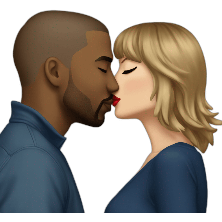 Kayne and Taylor swift kissing emoji