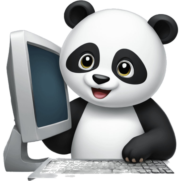 Panda on computer  emoji