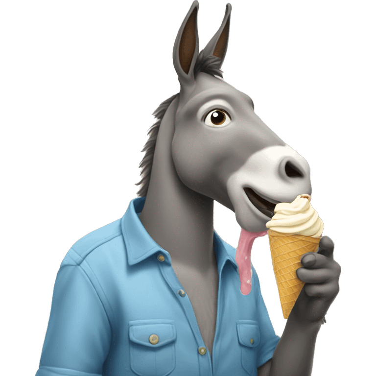 Donkey eating ice cream emoji