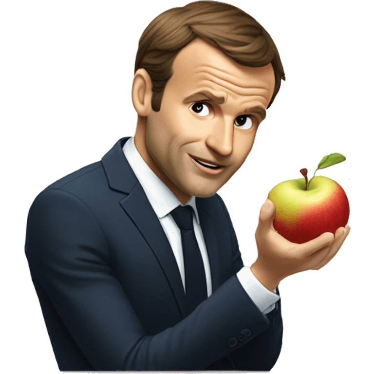 Macron qui mange une pomme emoji