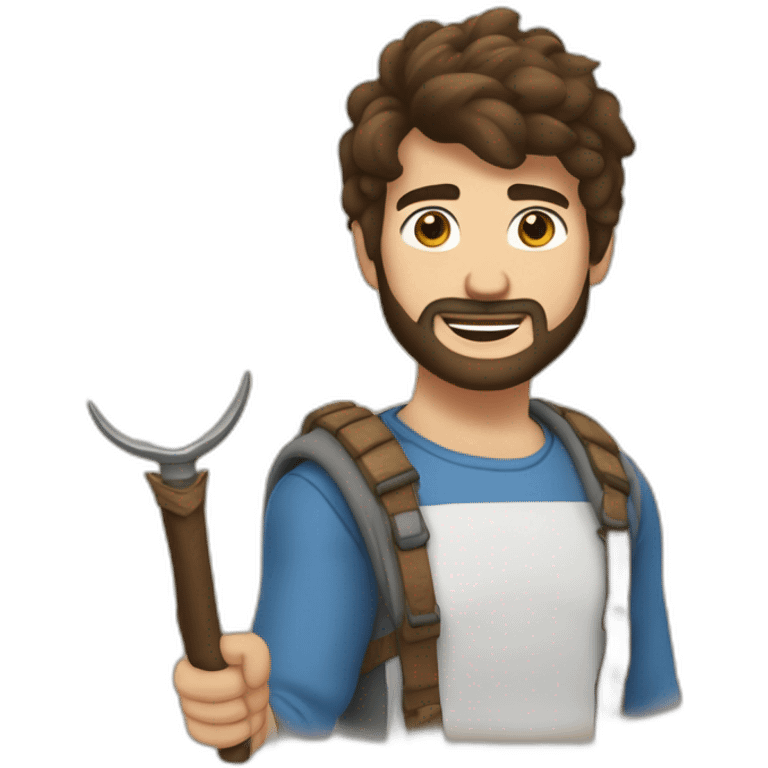 Un jeune homme brun et avec une barbe faisant du tir à l’arc emoji