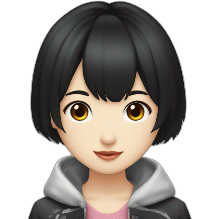 short-black-haired-Japanese-idol-girl emoji