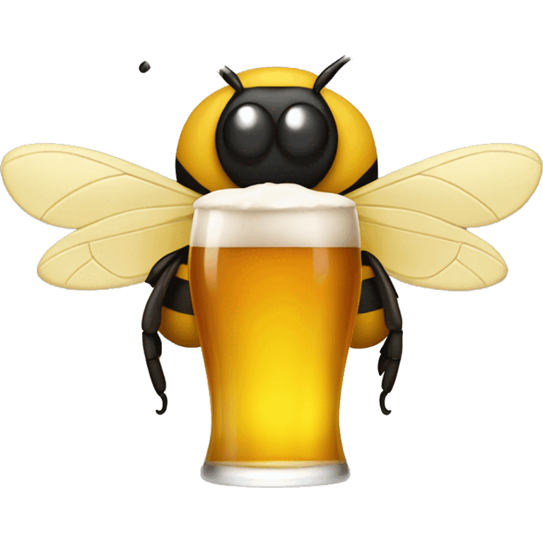 Bee with beer emoji