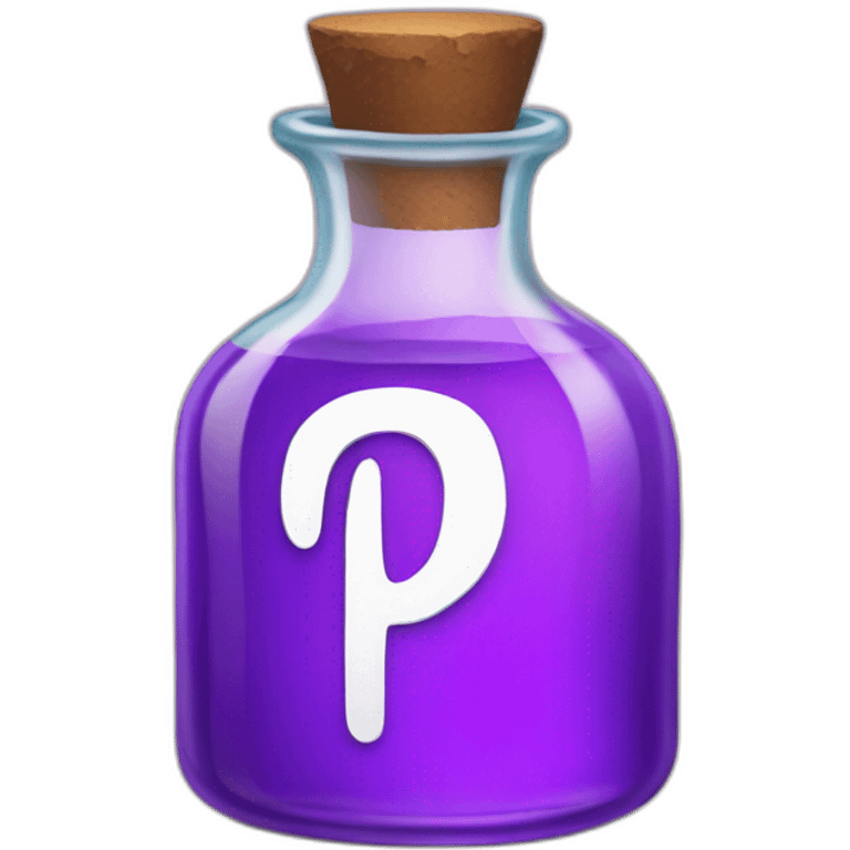 Violet Potion with p letter written emoji