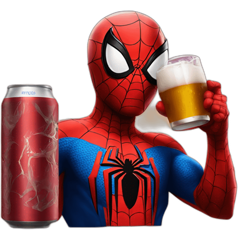 Spider man drink beer emoji