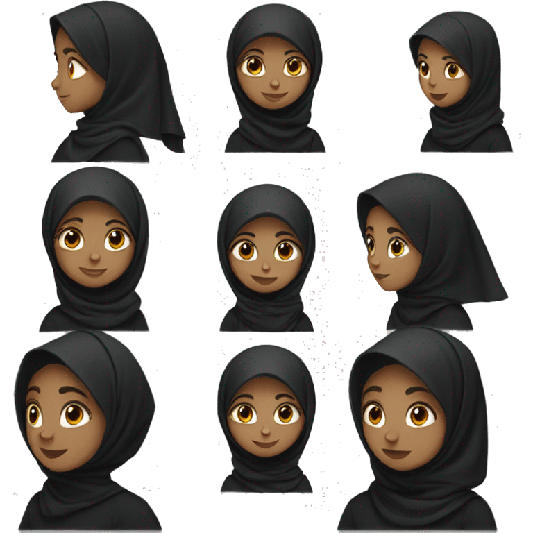 Girl wearing black hijab  emoji