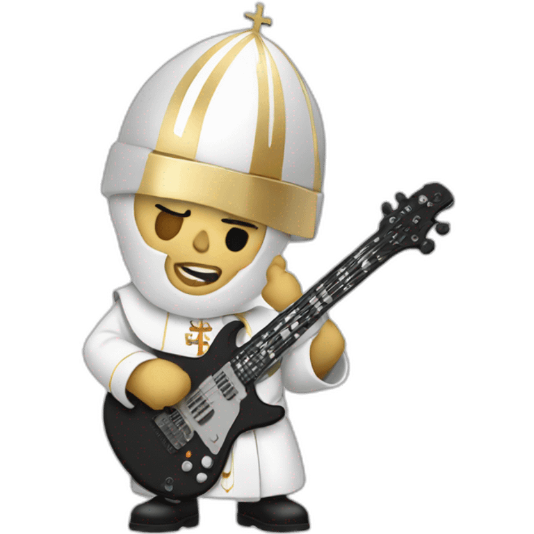 the pope playing metal music emoji