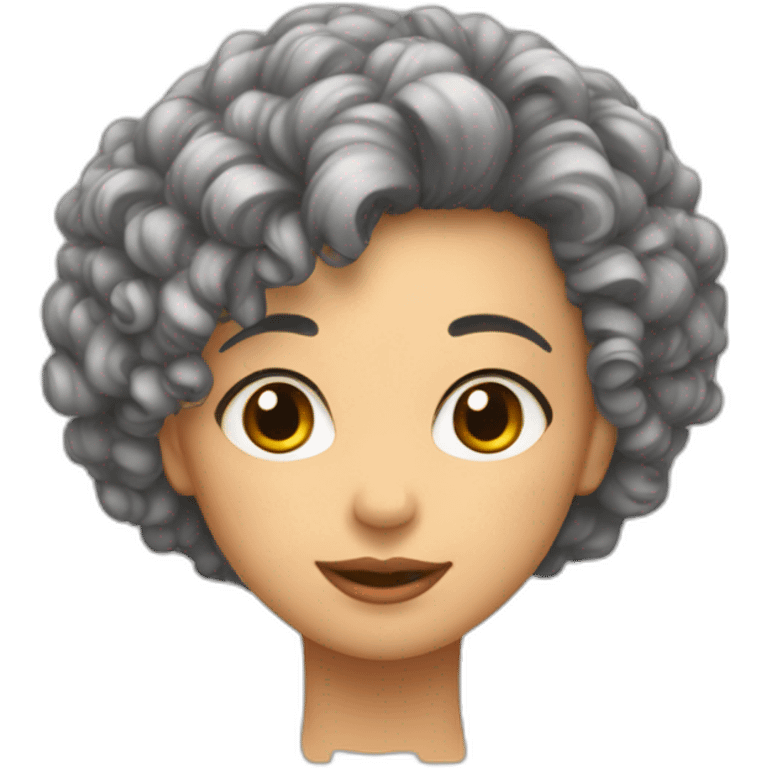 Fille cheveux court bouclé emoji