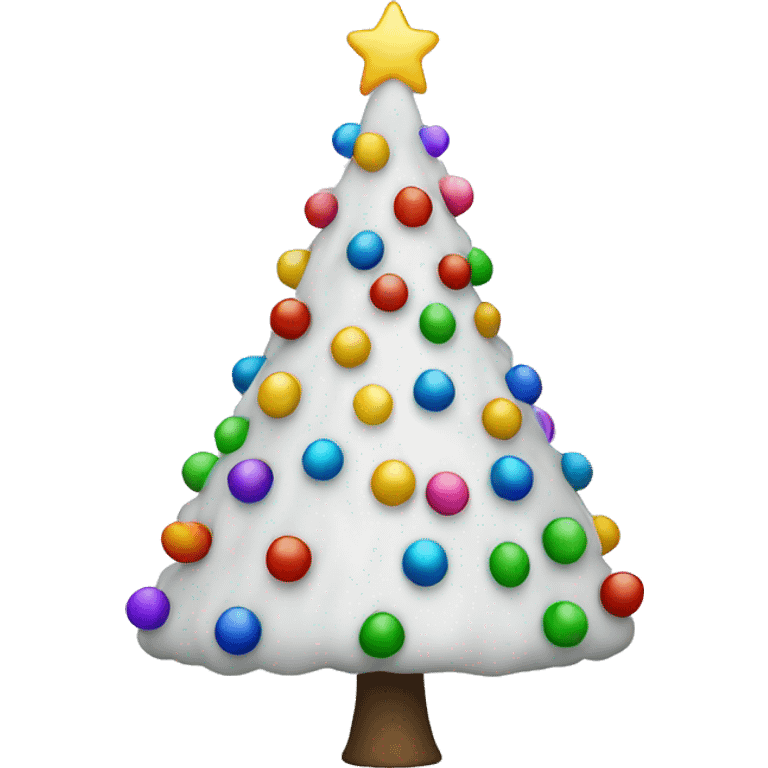 A white Christmas tree with multi-colored lights emoji