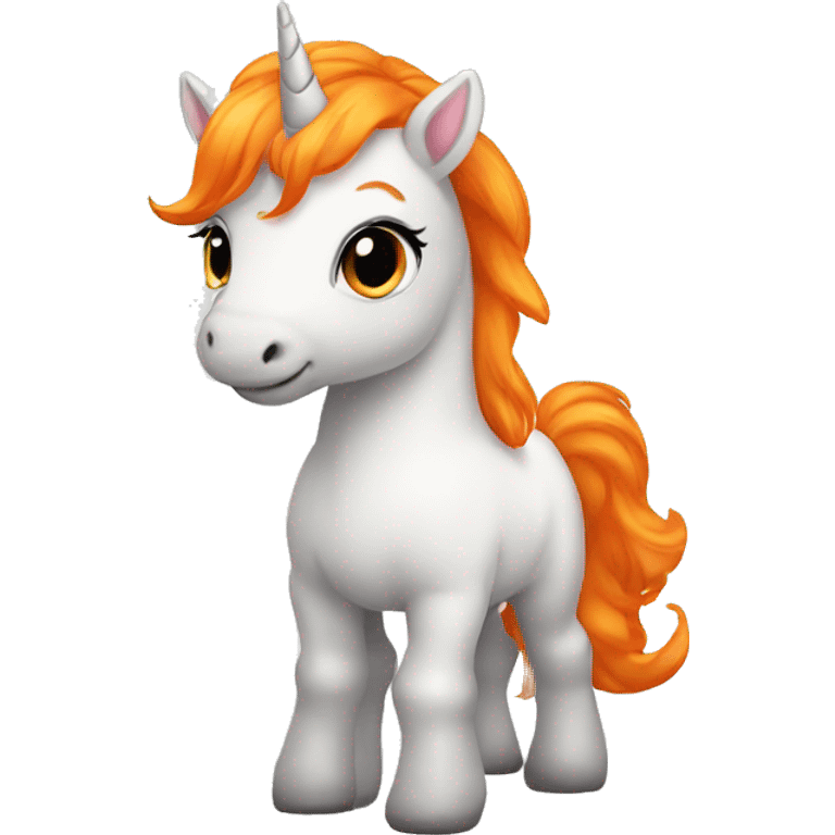 Baby unicorn with orange hair emoji