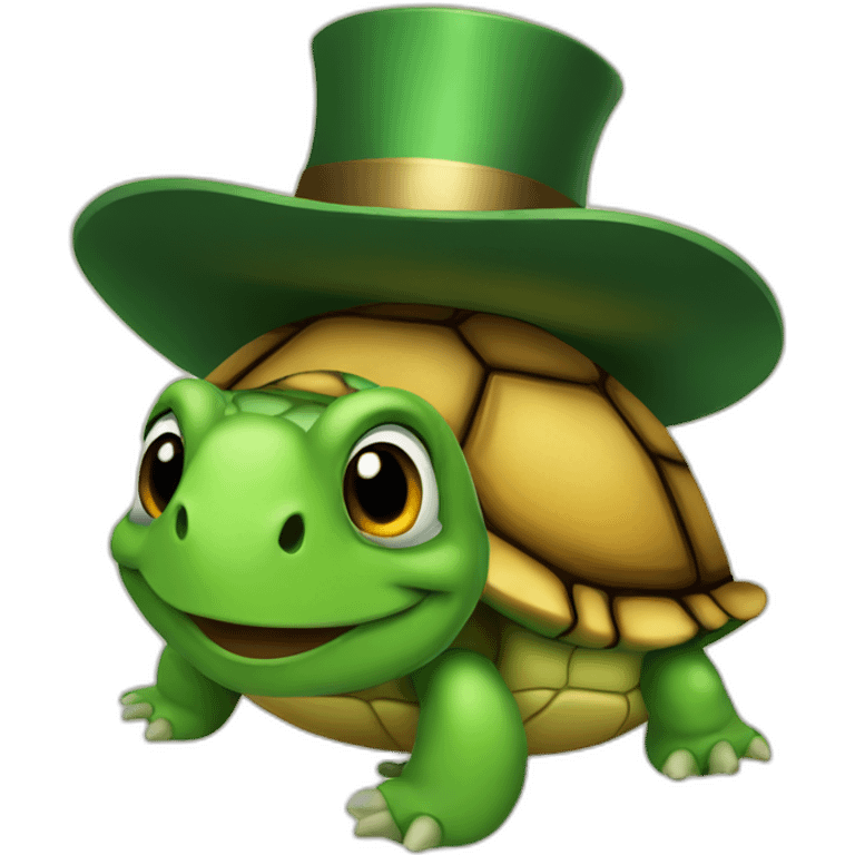 turtle with tophat emoji