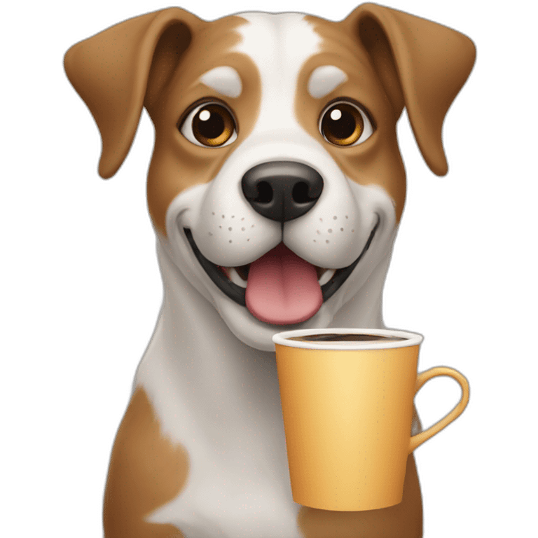 dog with coffe emoji