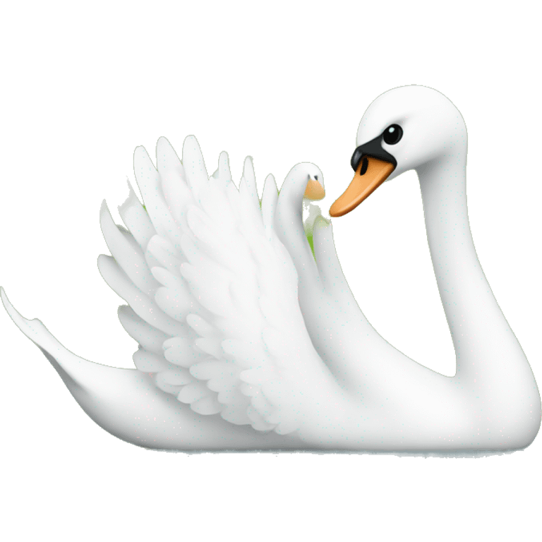 Swan with daisy  emoji