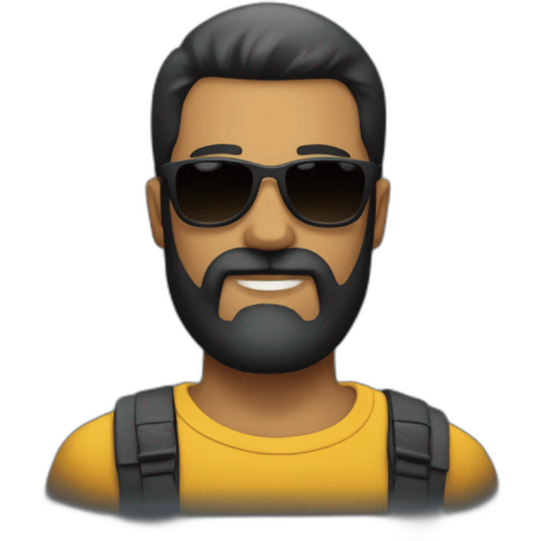 sunglasses black beard guy tilted head to the left emoji