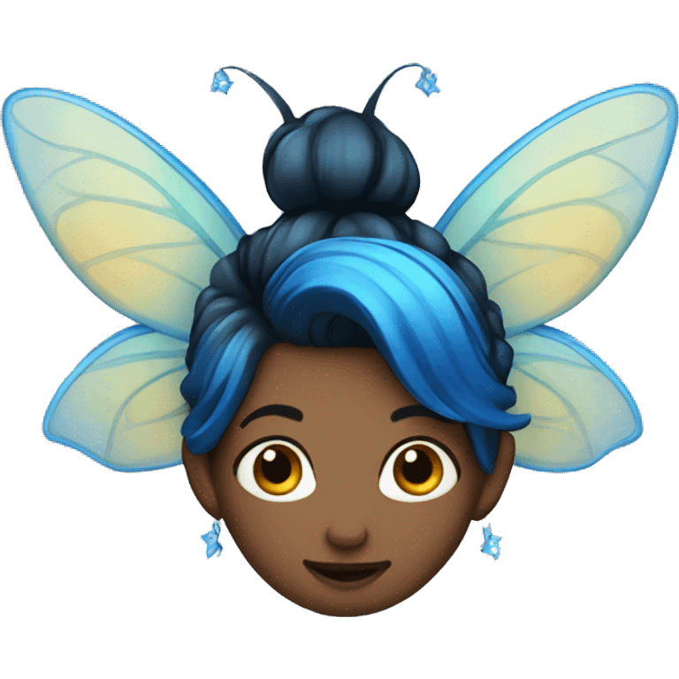 fairy with black and blue hair emoji