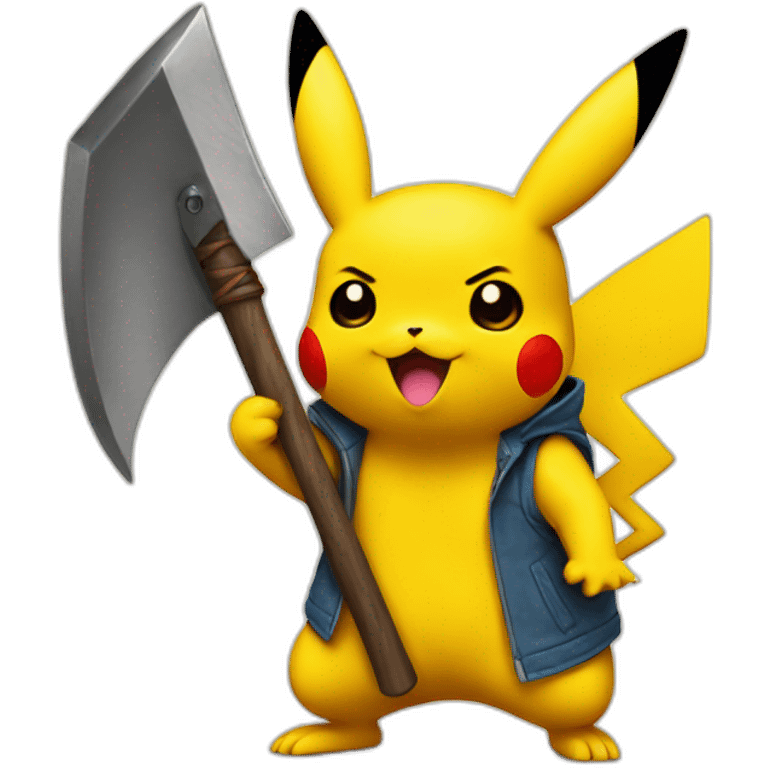 Pikachu with a axe emoji