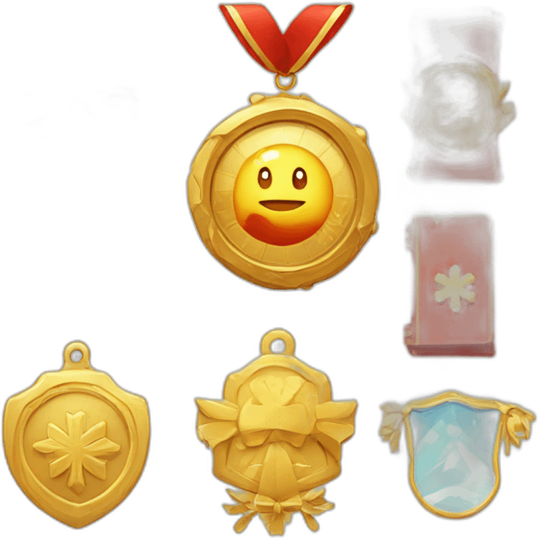 badge, medal, book, paper, scroll, new year, snowflake, pokemon, picture emoji