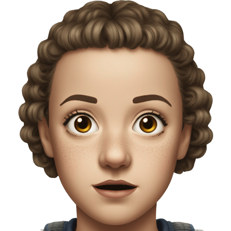 Eleven from stranger things for her nose using her powers emoji