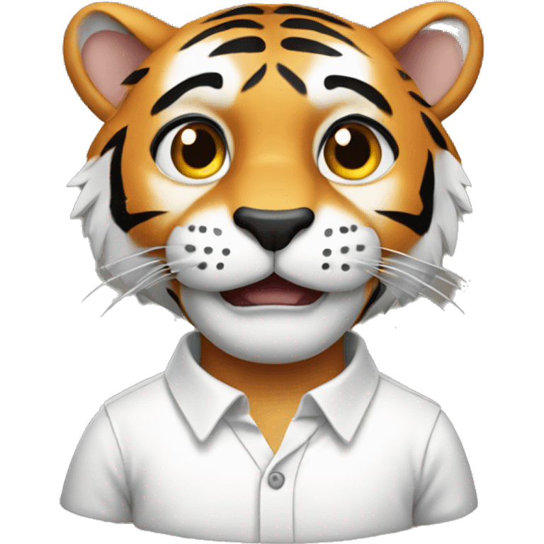 Tiger with white shirt  emoji