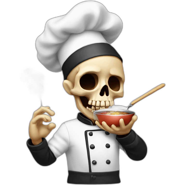 Skull chef blowing kiss emoji