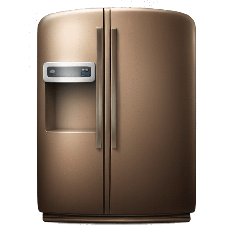 Realistic isolated bronze fridge emoji