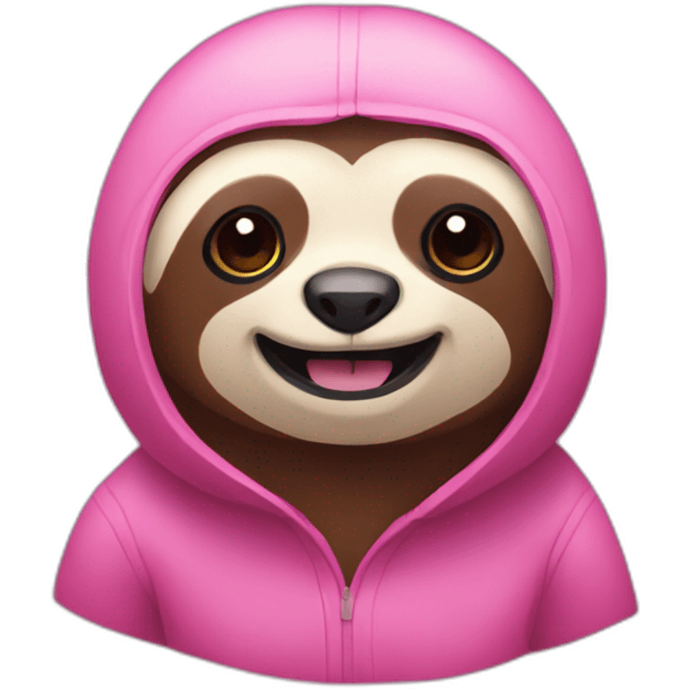 A pink sloth emoji