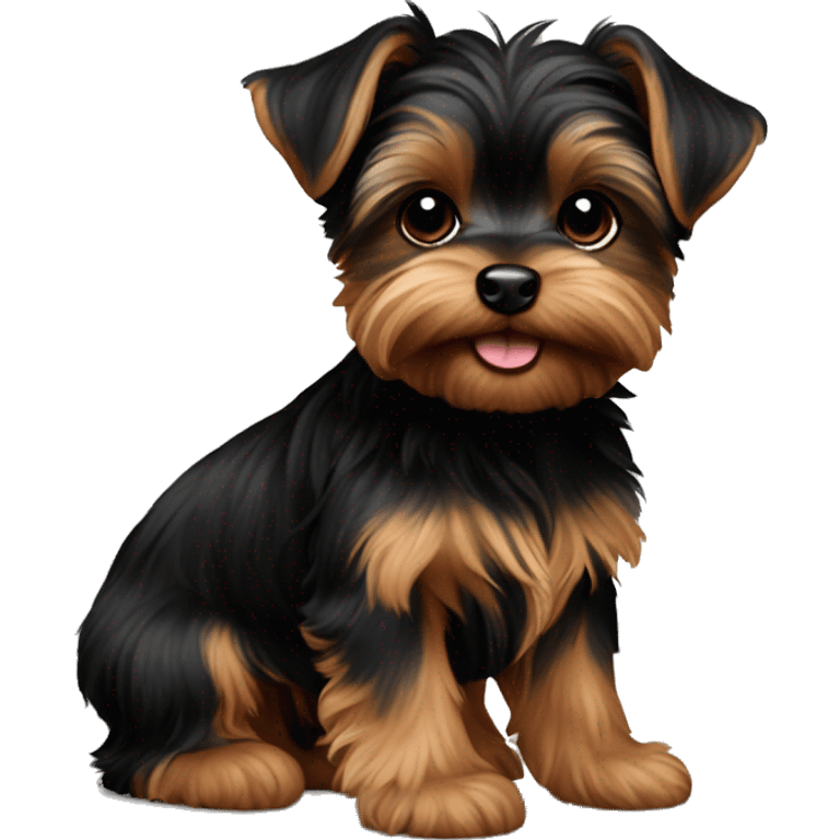 small black and brown yorkie puppy emoji