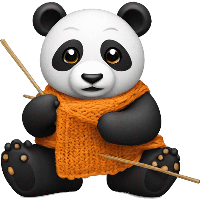 panda knitting emoji