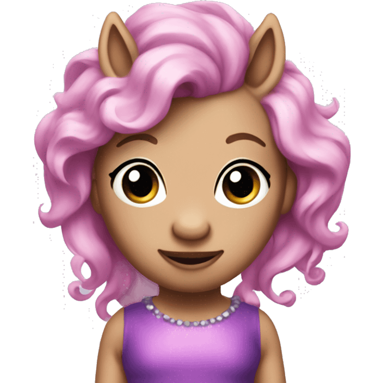 Pink unicorn with purple tutu emoji