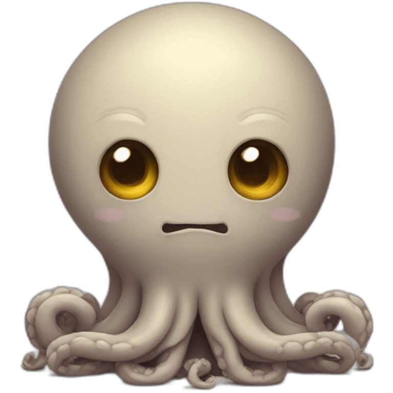 Cute kraken cute face doing yoga emoji