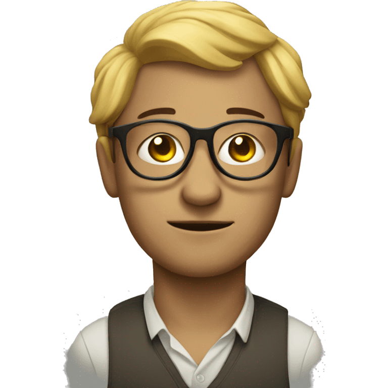 A man with round glasses tied with a ropes  emoji