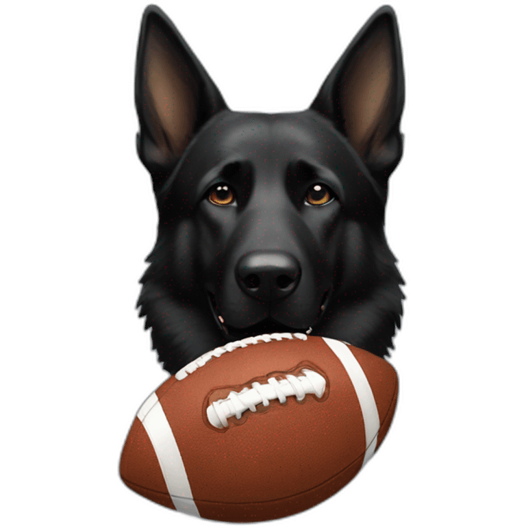 Black German Shepherd playing American football emoji