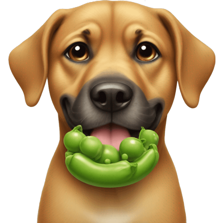 Dog with a pea on its head emoji