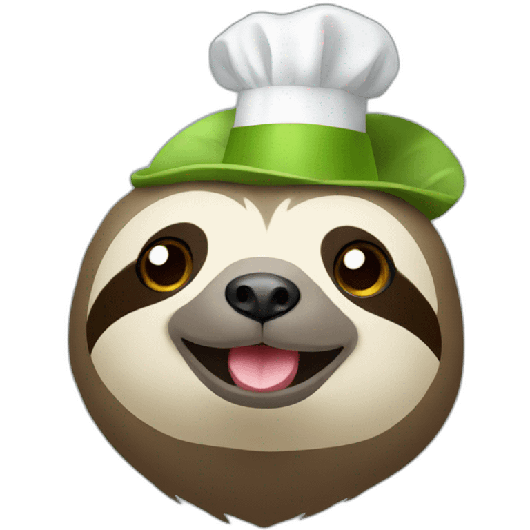 A sloth with a cooking hat emoji