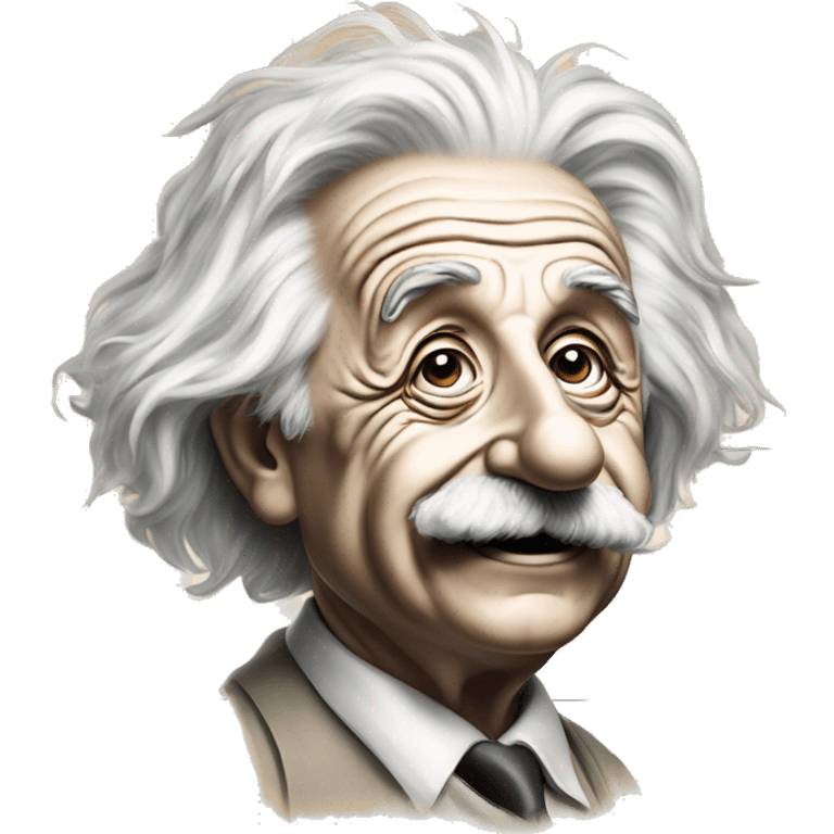 happy albert einstein draws graph on the drawing board emoji