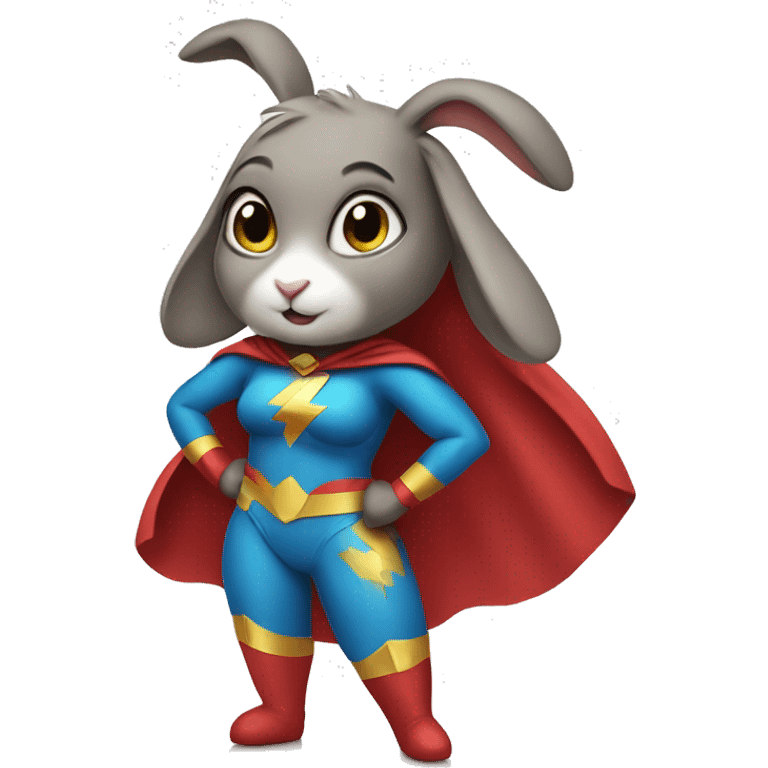 Rabbit dressed as super hero female emoji