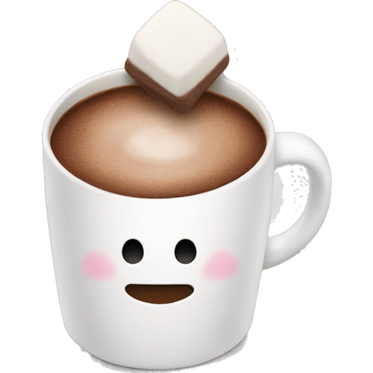 Cup with hot chocolate and marshmallows  emoji