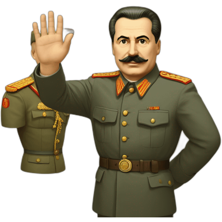 Stalin with mussolini handshaking emoji